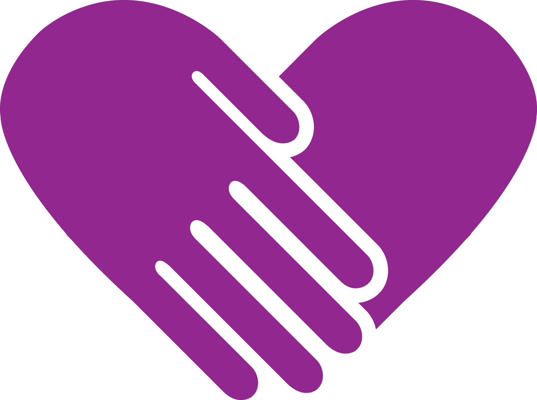 volunteer heart hands purple